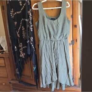 AUW Green High Low Dress